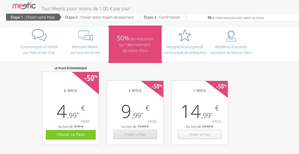 code promo meetic abonnement 5 euros par mois