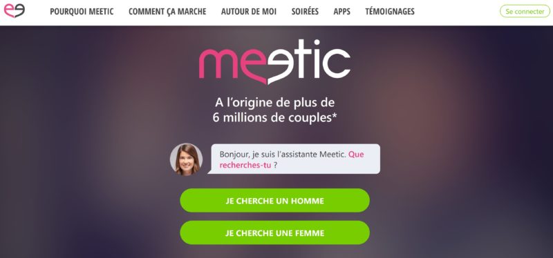 page d'accueil de meetic